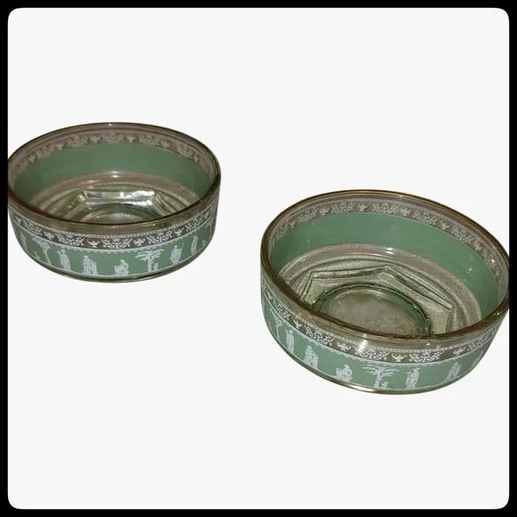 Two Vintage Jeannette Glass Hellenic Salad/Dessert Bowls - Picture 1 of 6